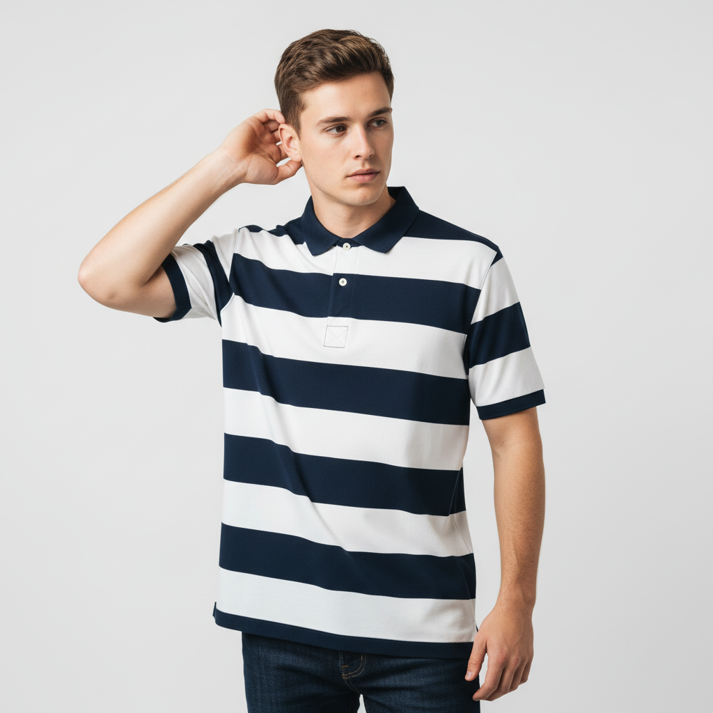 Мужское поло в полоску